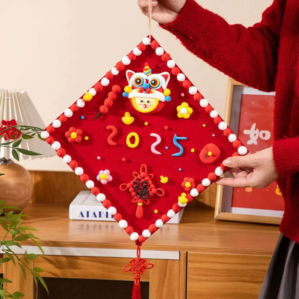 

3D Fu Character Pendant Cartoon Non-woven/Clay DIY Lucky Character Pendant Zodiac Snake Chinese Style Chinese New Year Pendant