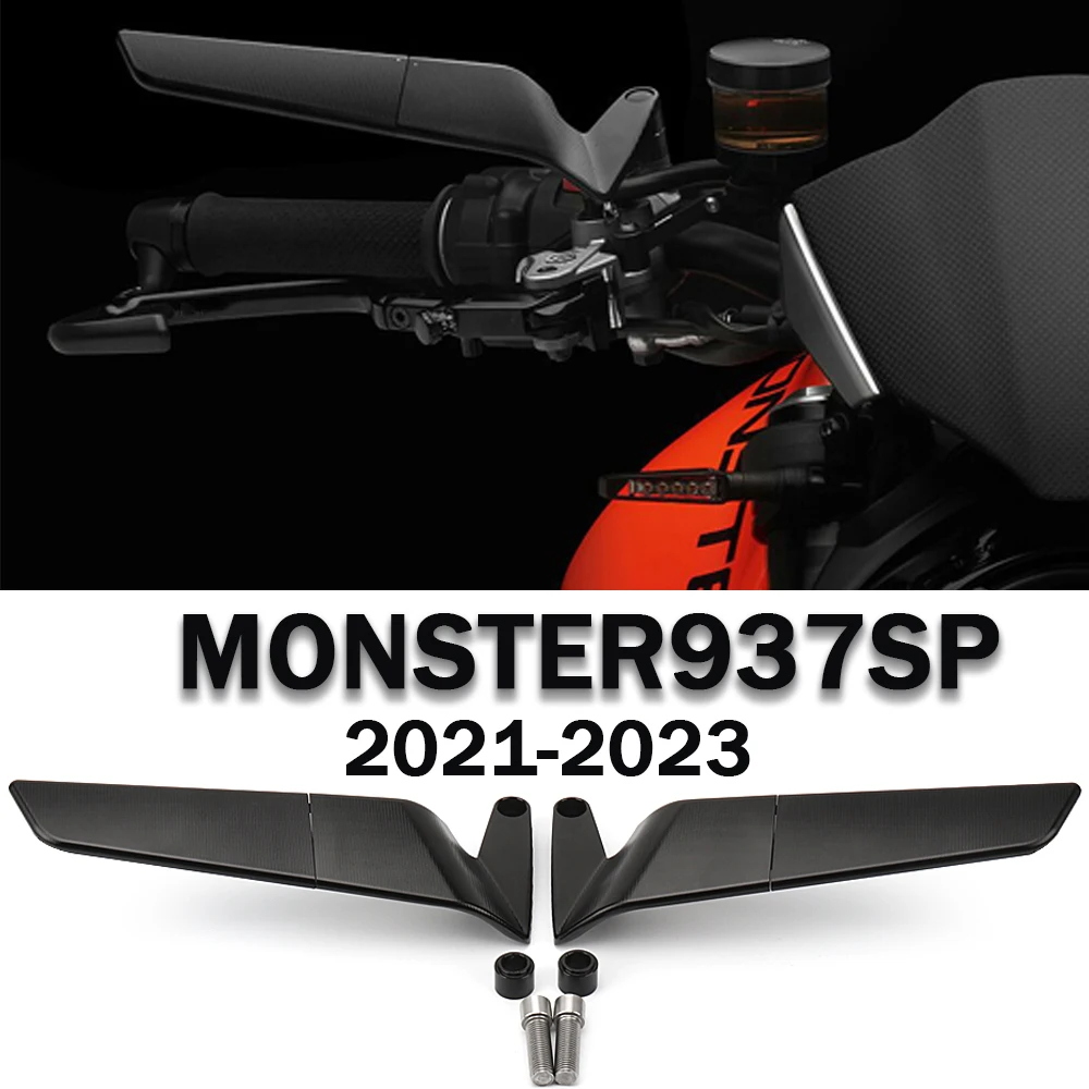 Monster937SP Accessories Mirror for Duacti 937  New Motorcycle MirrorMirror Monster 937 Anti-Glare Rearview Mirror 2021-2023