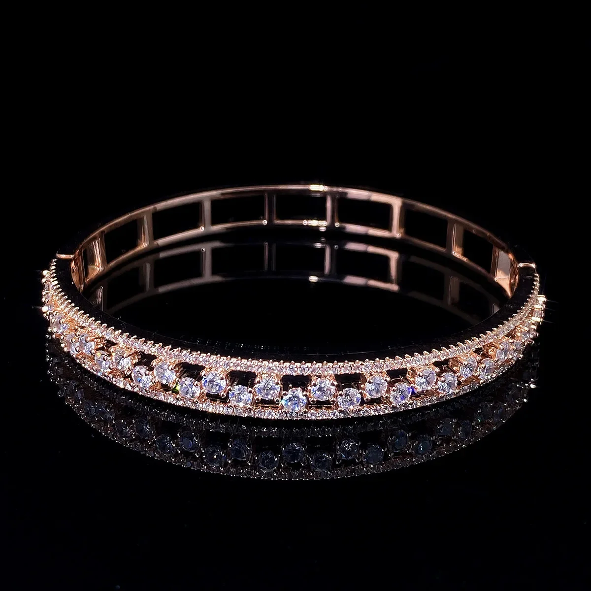 Geometric Zircon Bracelet & Bangles For Women Pink Green Cuff Bracelets Weddings Party Jewelry