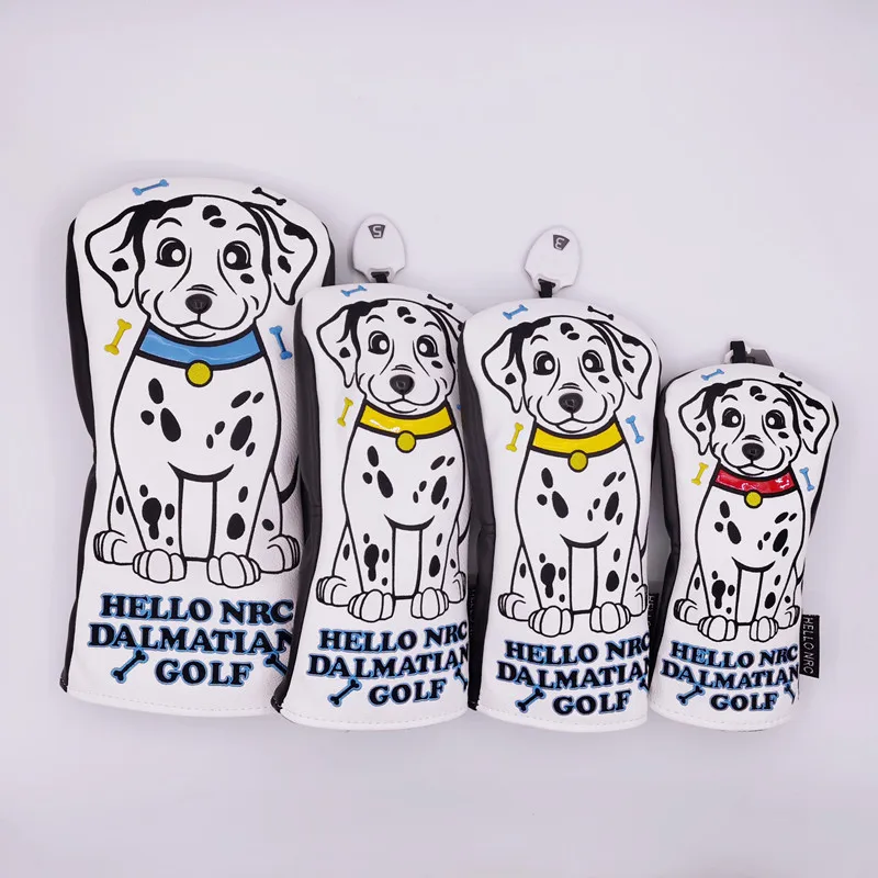 

Dalmatians Dog Golf Wood Head Covers For Driver Fairway Hybrid Club Headcover Mascot Novelty Cute Gift