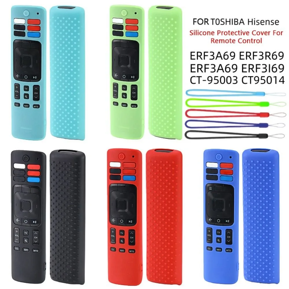 Silicone Remote Case Cover with Lanyard Shockproof Protective Case Soft for Hisense ERF3A69 ERF3R69 ERF3I69 ERF3S69 ERF3N69