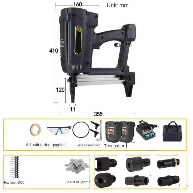 NEW Generation Pneumatic Nail Gun 7.2V Lithium Battery Gas Nail Gun Steel Air Stapler Pneumatic Tools For Frame And Trunking