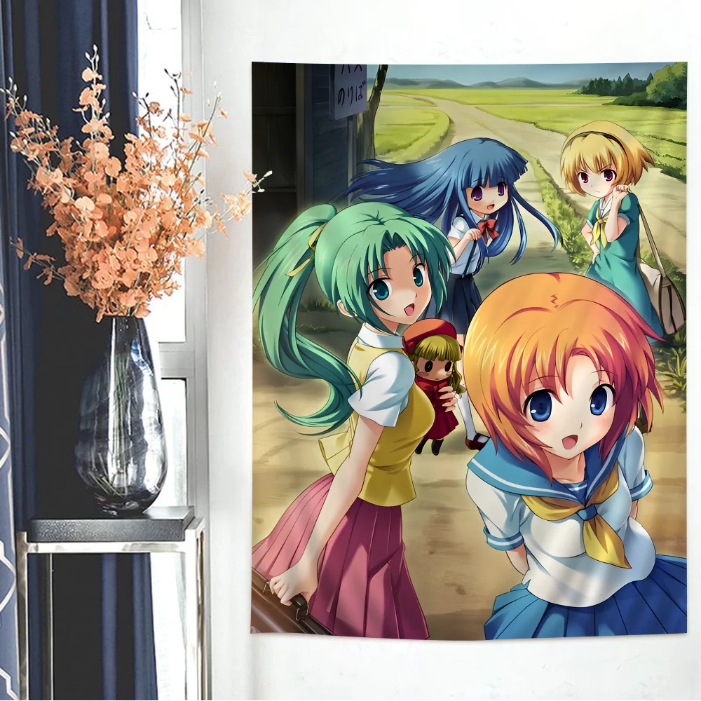 Higurashi When They Cry Chart Tapestry Art Science Fiction Room Home Decor Cheap Hippie Wall Hanging