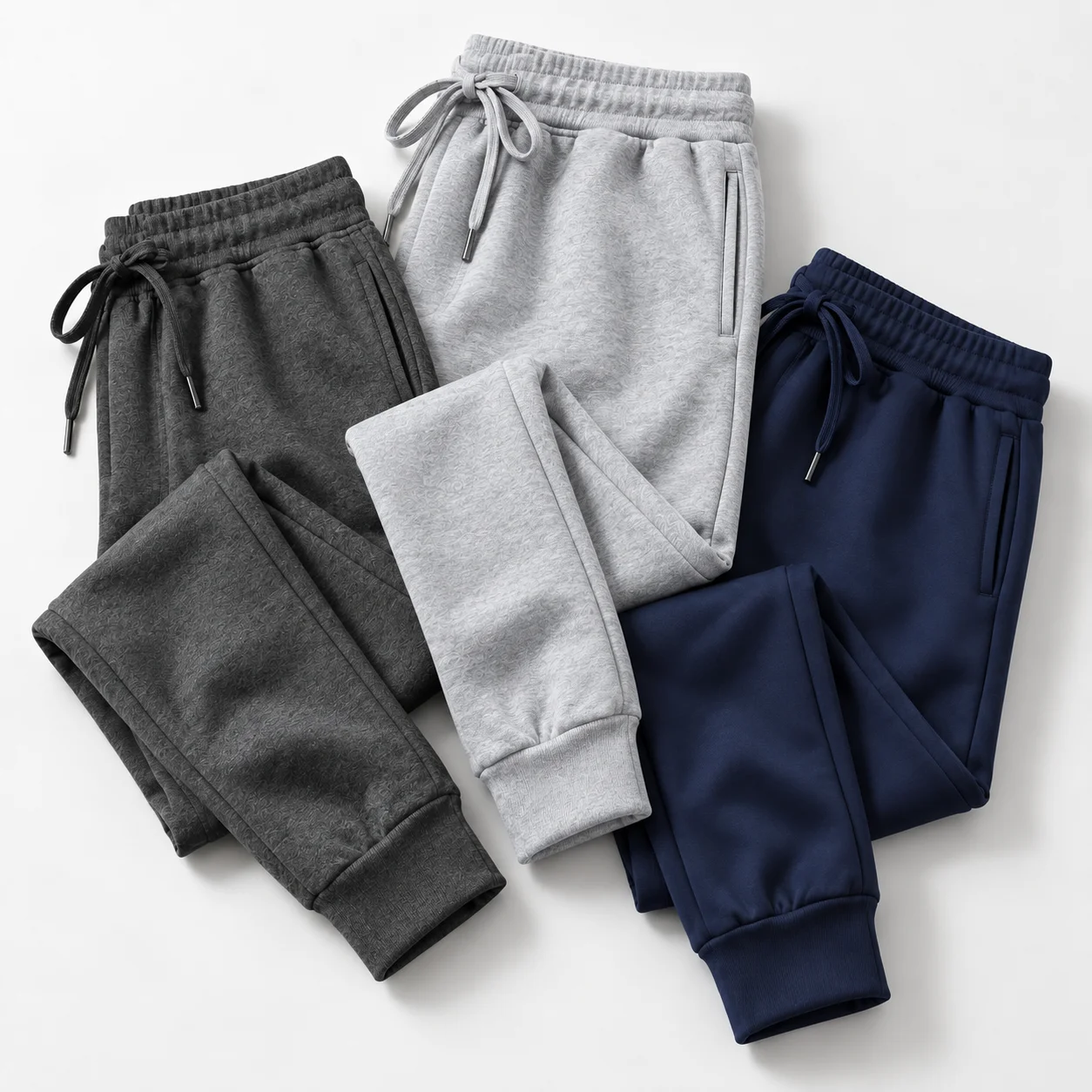 Men's Casual Autumn Winter Joggers Thin Fleece Sweatpants Sports Pants Drawstring Running Workout Gym Comfortable Streetwear Fit