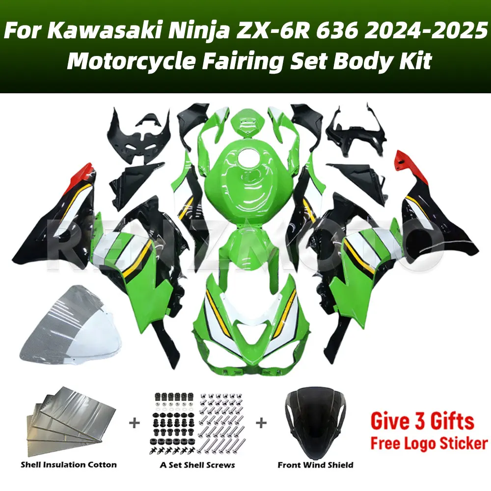 

Full Fairing Kits For Kawasaki Ninja ZX-6R 636 2024-2025 Motorcycle Fairing Set Plastic Accessories Shell Bodywork Set 2004c