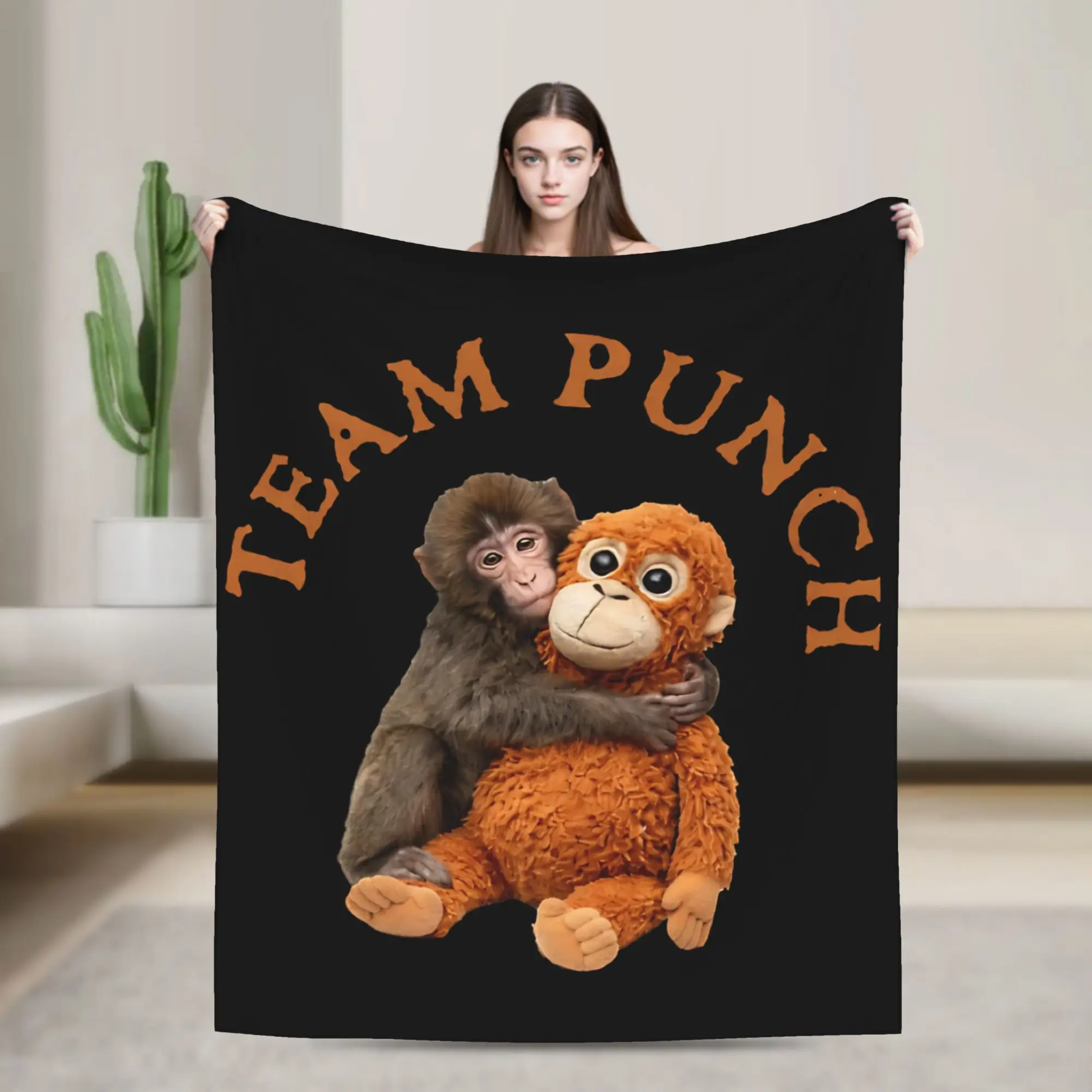 

Мягкое фланелевое одеяло Baby Monkey Punch с милым принтом обезьянок, весеннее, для детей и взрослых, для использования на улице, как покрывало для кровати или дивана