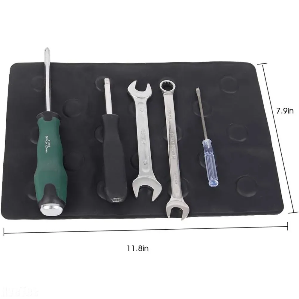 2024 New Flexible Magnetic Tool Holder for Wrenches Bolts Nuts Screw Mag-Pad Other Parts Tray for Car Garage Home 11.8\