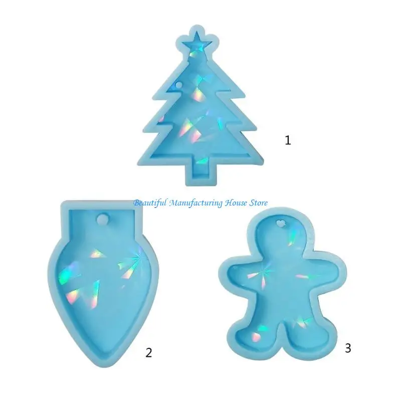 

E56A Christmas Resin Mold Pendant Crafts Mold for DIY Home Decor Keychain