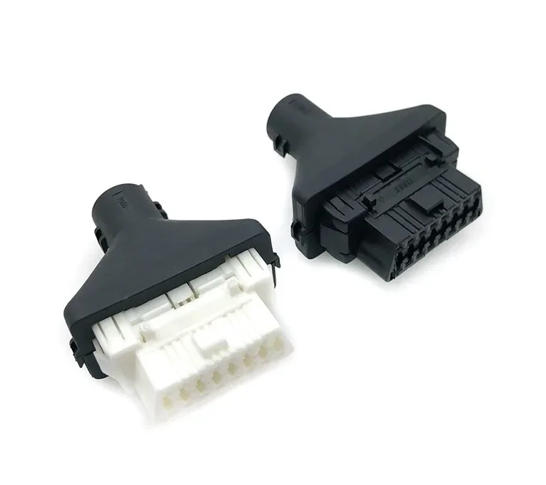 1pc Car ECU detection plug universal full line OBD connector 16pin car detection interface with rear dust cover housing