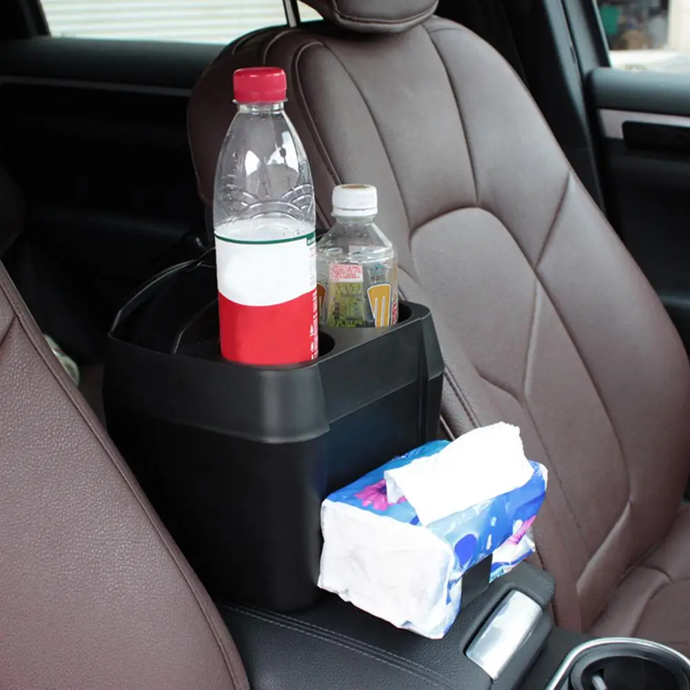 Practical Car Storage Box Carpet Clip Auto Cup Box Two Drink Seats Car Hand Luggage Storage Box  Effective Capacity Utilization