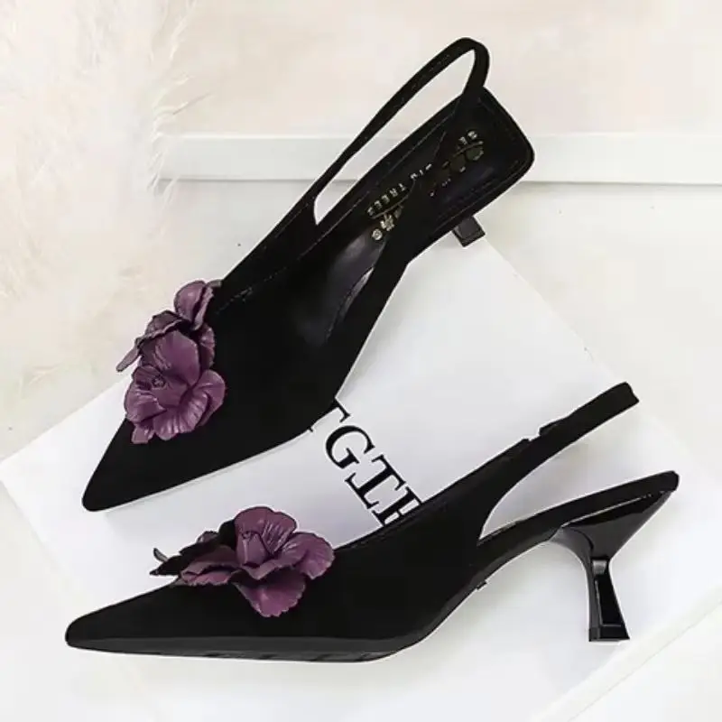 BIGTREE Shoes 2026 Summer New Retro Pointed Toe Decal Women's Shoes Fashion Outdoor Party High Heels Sandals Sandalias Mujer