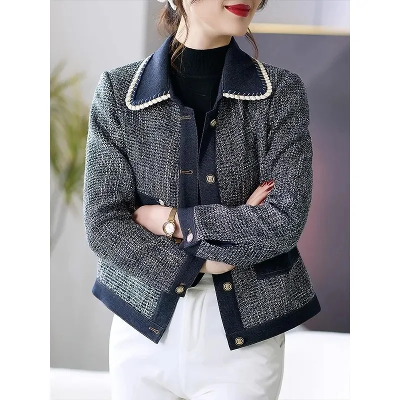 

Xiaoxiangfeng Coat Mom Spring And Autumn 2023 New Style Middle Aged Women's Temperament Collar Suit Top Short