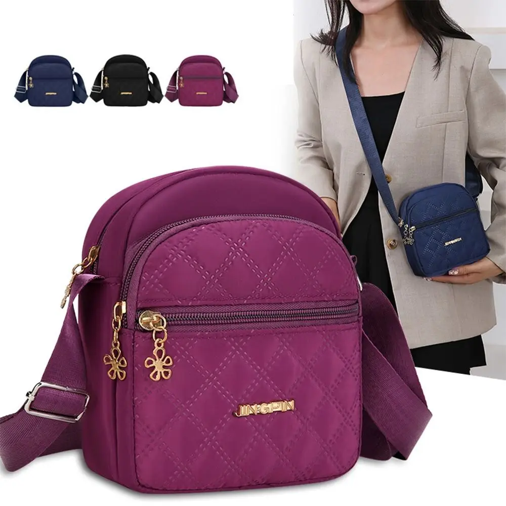 Fashion Nylon Small Square Bags Crossbody Multifunctional Mobile Phone Bag Multi-compartment Messengers Bag