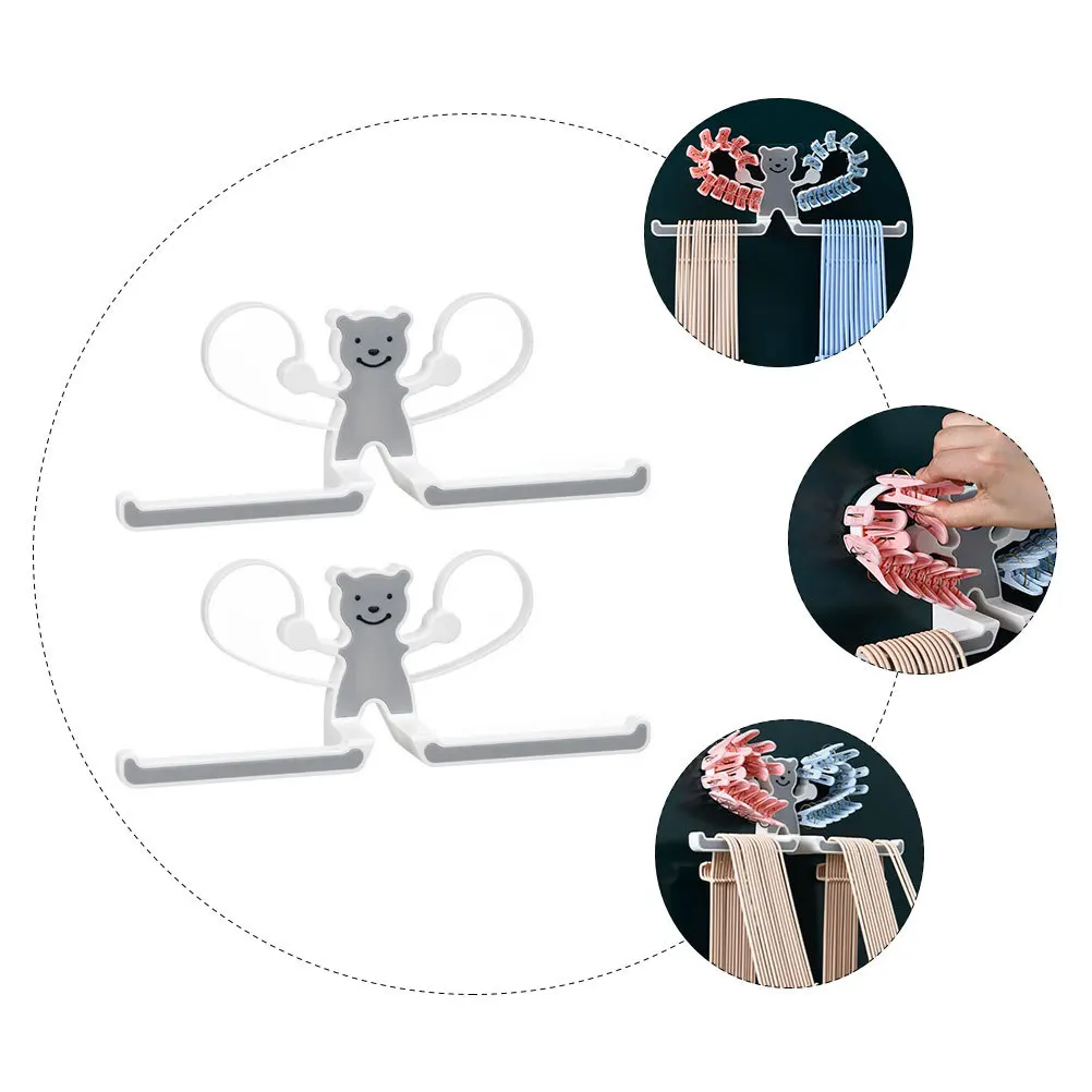 

2Pcs Punching Free Bathroom Towel Rack Storage Holder Multifunctional Organizer for Towels Brushes Dishcloths Home