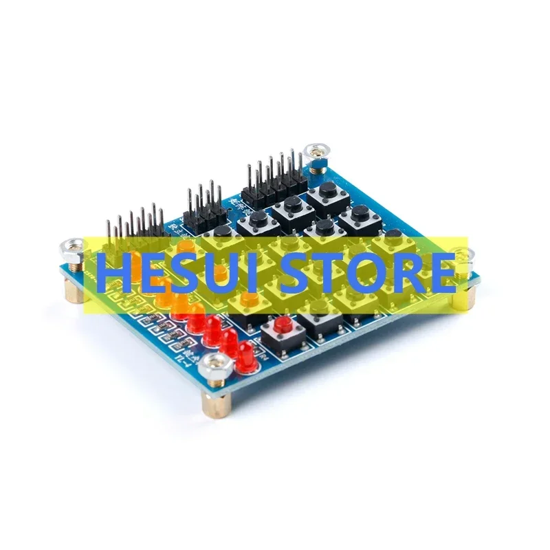 4*4 matrix keyboard 4X4 key module SCM external expansion keyboard 4 independent keyboard 8 bit running lamp