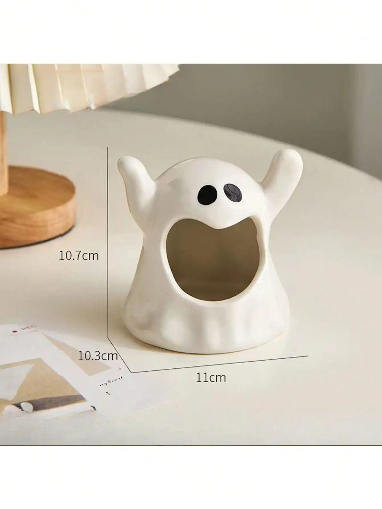 Halloween Ghost-kandelaar - Leuke keramische decoratie voor desktop, feest- en vakantiedecoratie, aromatherapie-kaarshouder