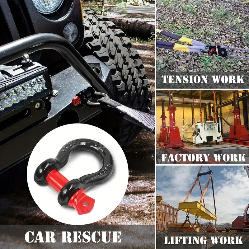 

1pcs Trailer Car Bow Shackle Anti-Rust Galvanized Shackles Vehicle Recovery Towing Kit Vehicle Recovery Towing Car Accessories