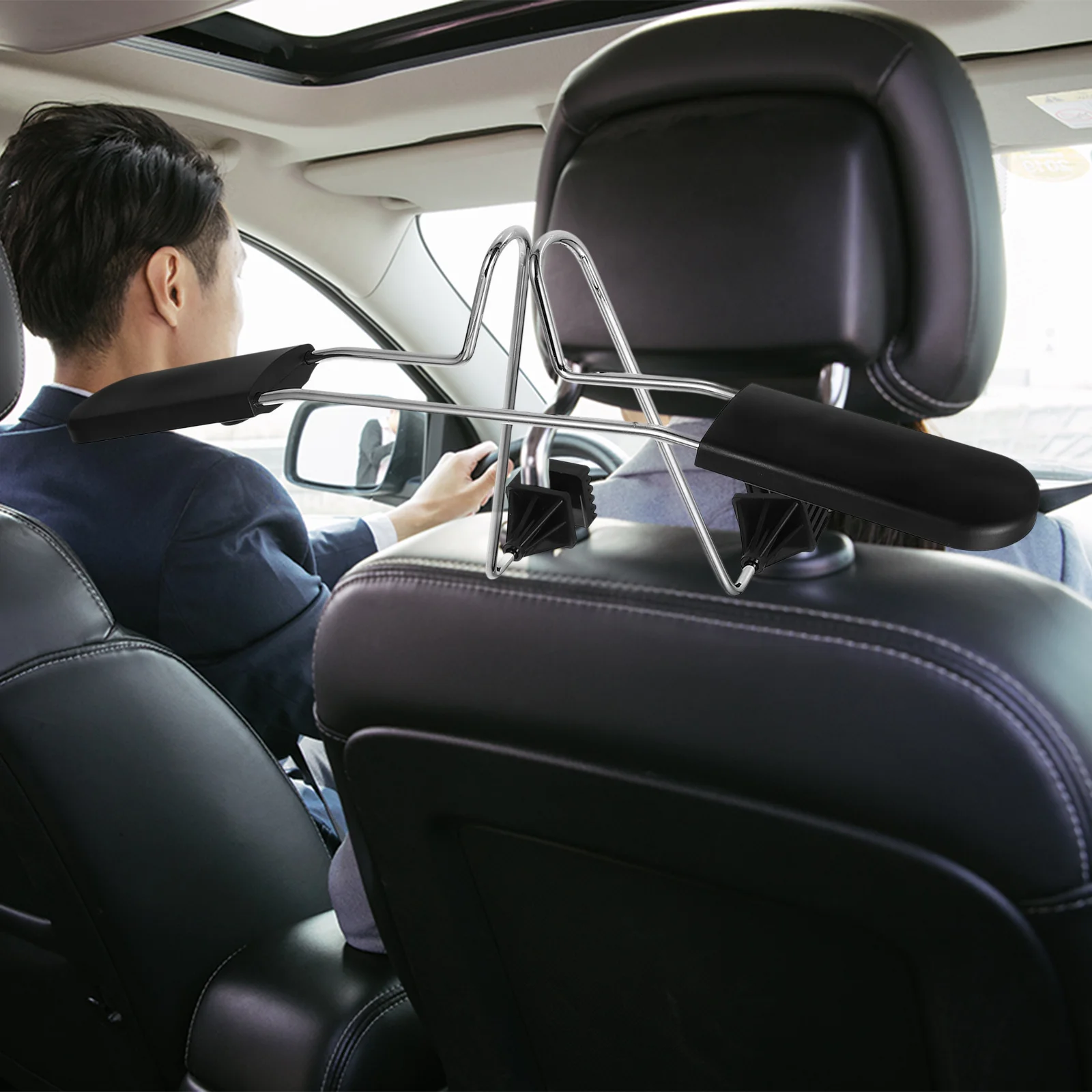 

Car Hanger For Clothes Stainless Steel Extendable Space Saving Multifunctional Coat Jacket Organizer Clothing Drying Rack