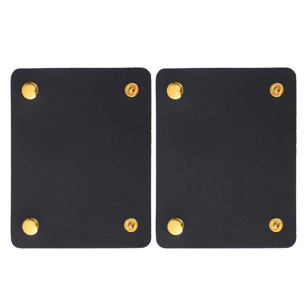 2 Pcs Suitcase Handle Handbag Protection Cover Wrapping Sleeve Luggage Pu Purse Black