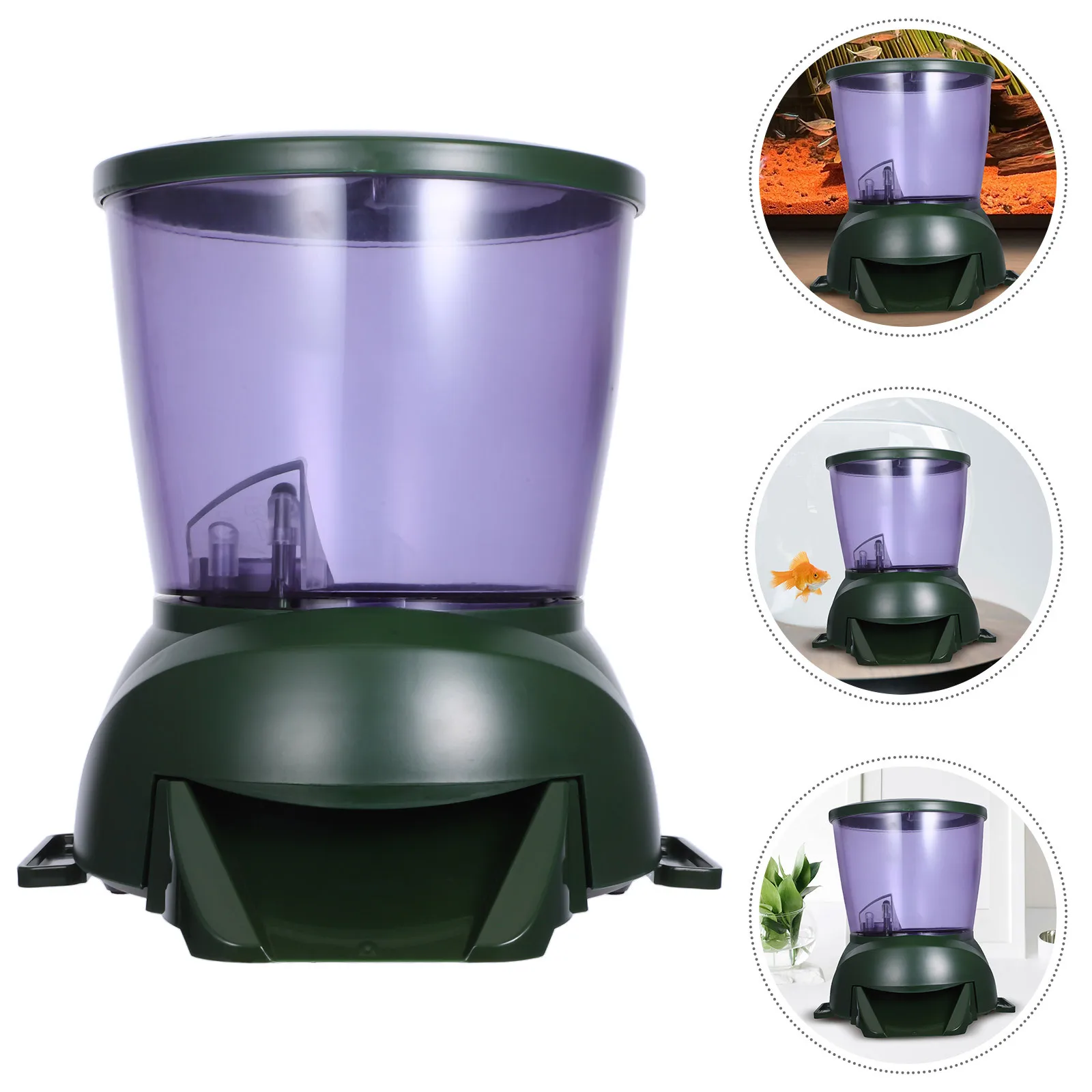 自動給餌器-水槽アクセサリー-タイミング機能付き-大容量-ペレットフードコンテナ-ドライフード対応