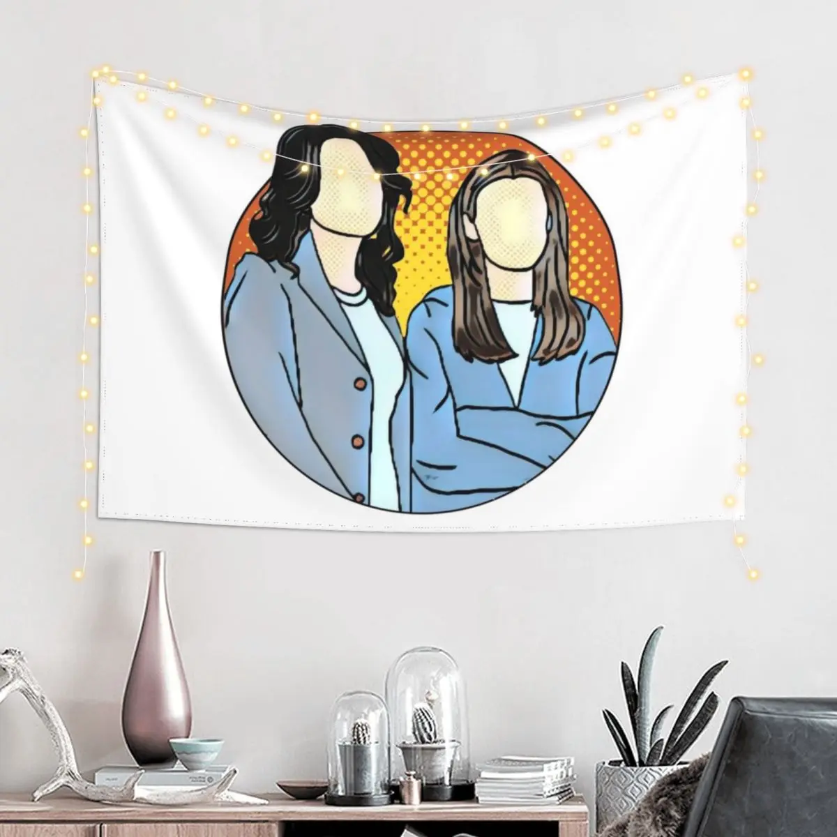 The Girls - Mother and Daughter - When You Lead I Will Follow Tapestry Home Supplies Room Aesthetic Decor Custom Tapestry