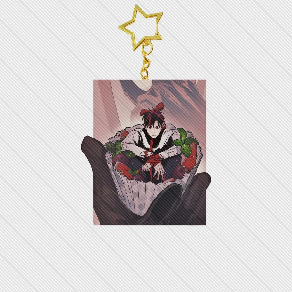 6CM BL Comic Roses and Champagne Acrylic Keychain Model Cosplay Charm Characters Ornament Accessories Christmas Collection Gifts