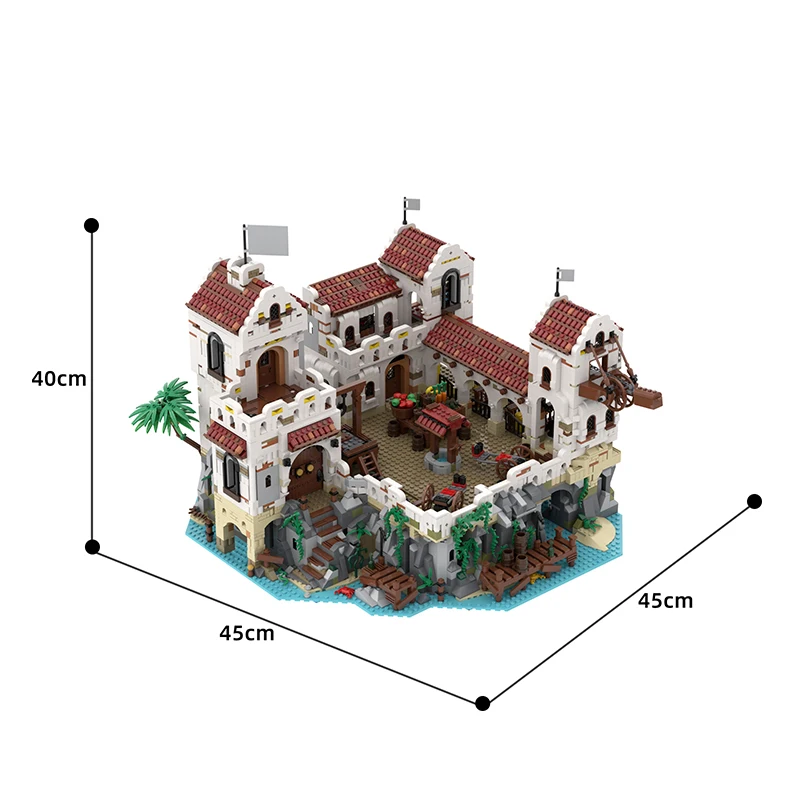 MOC Eldorado Fortress Pirates of Barracuda Bay Classic Theme Ideas Model Castle Building Blocks DIY Bricks Boy Collection Toys