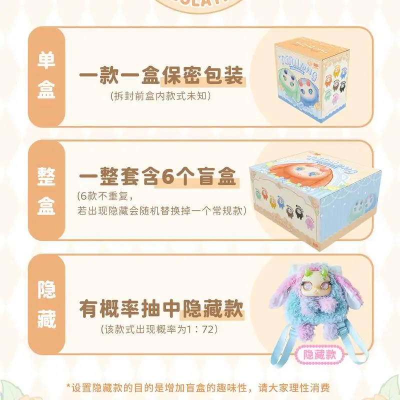 Authentic Rabbit Dragon Plush Backpack Trendy Blind Box Collectible Figurine Cute Doll Gift Toy