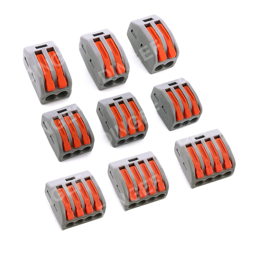 5PCS PCT212 213 214 Quick Wire Connector,Fast Wiring Push in Lever Connectors Electrical Wiring Terminal Block for Wires