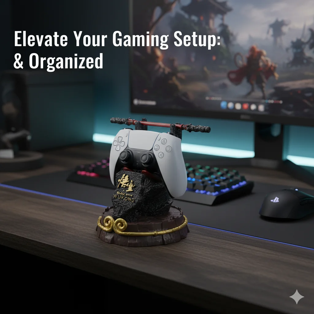 

Premium Wukong Gamepad Display Stand Compatible with PS5 PS4 Xbox Switch Collector Holder Gamer Gift Decorative Room Accessory