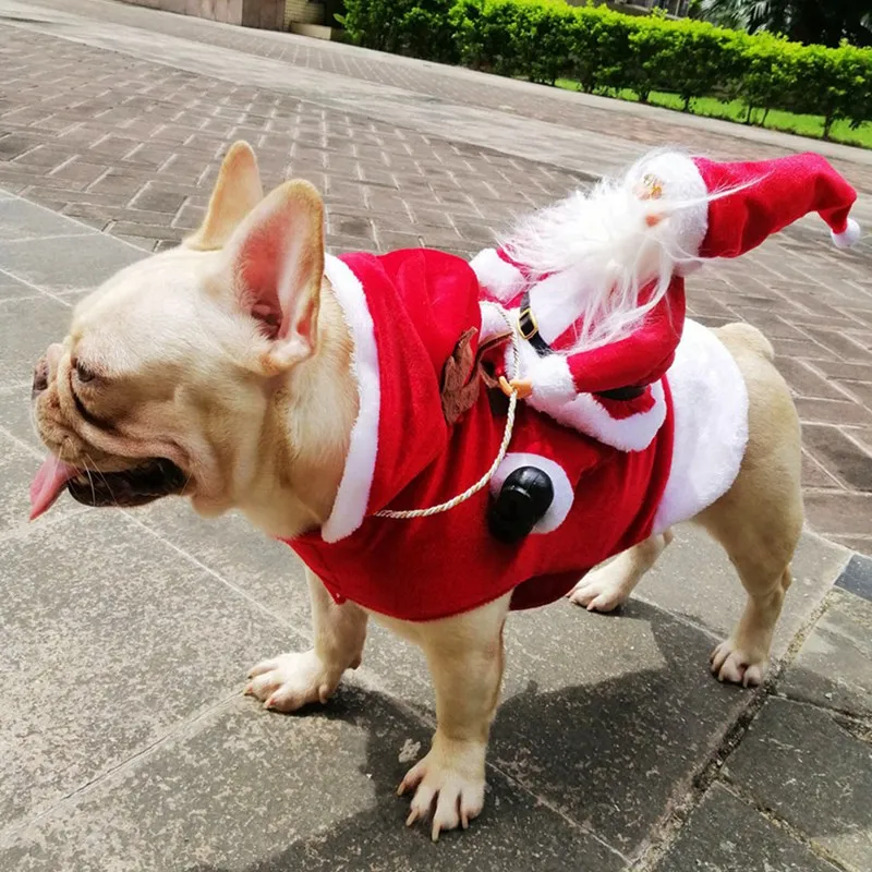 Small Large Dogs Santa Cosplay Outfit For Christmas Carnival Pet Costumes Apparel Party Dressing Up Clothes