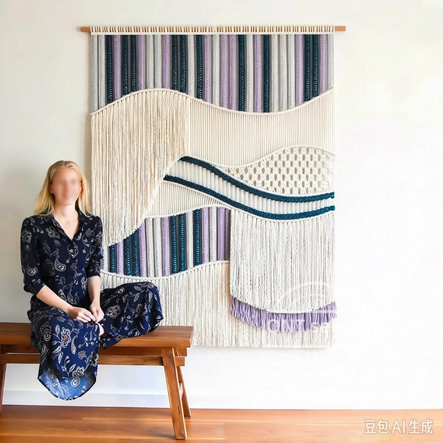 Bohemian Macrame Wall Hanging Tapestry with Tassels custom size Hand‑Woven Wall Decor for Home Hotel Apartment Decoration