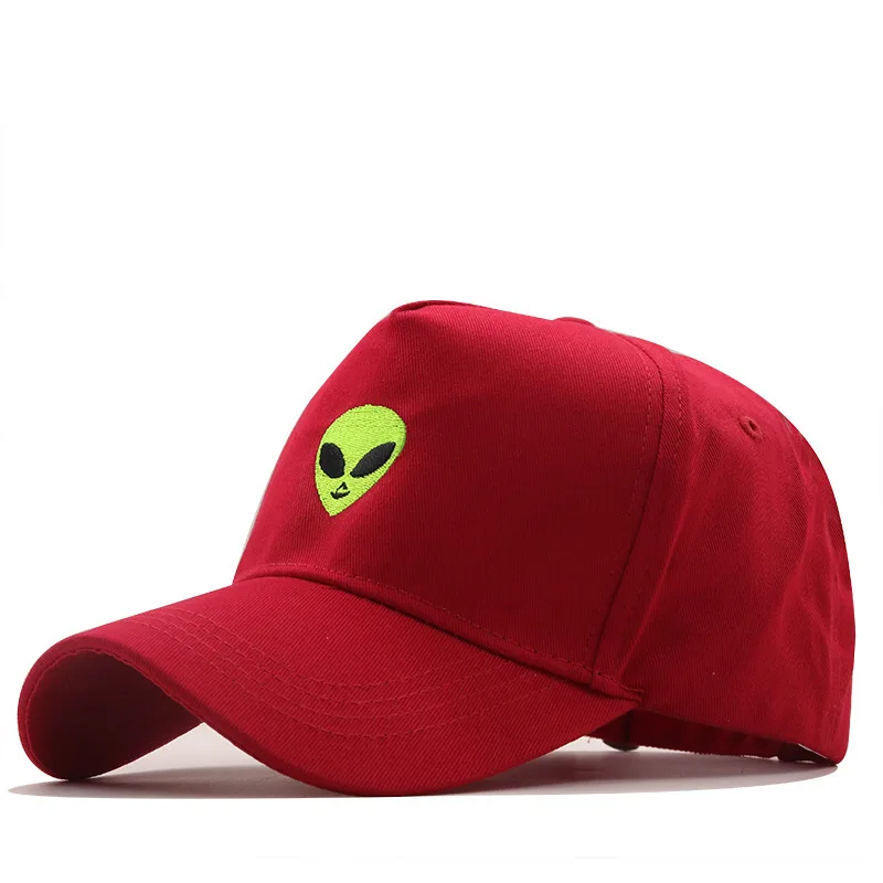 New Green Alien Embroidered Baseball Hat for Men and Women Outdoor Leisure Sunshade Duck Tongue Hat Trendy