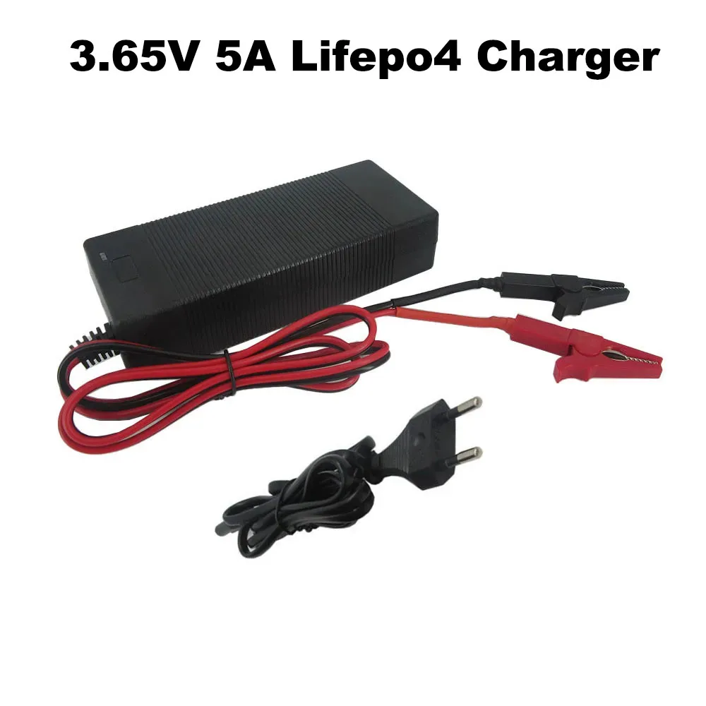 3.65V 2A 3A Lifepo4 Charger for 3.2V 3.3V 1S 10AH 20AH Iron Phosphate Battery Cell Charger Adapter 100 - 240V AC EU Plug Clip