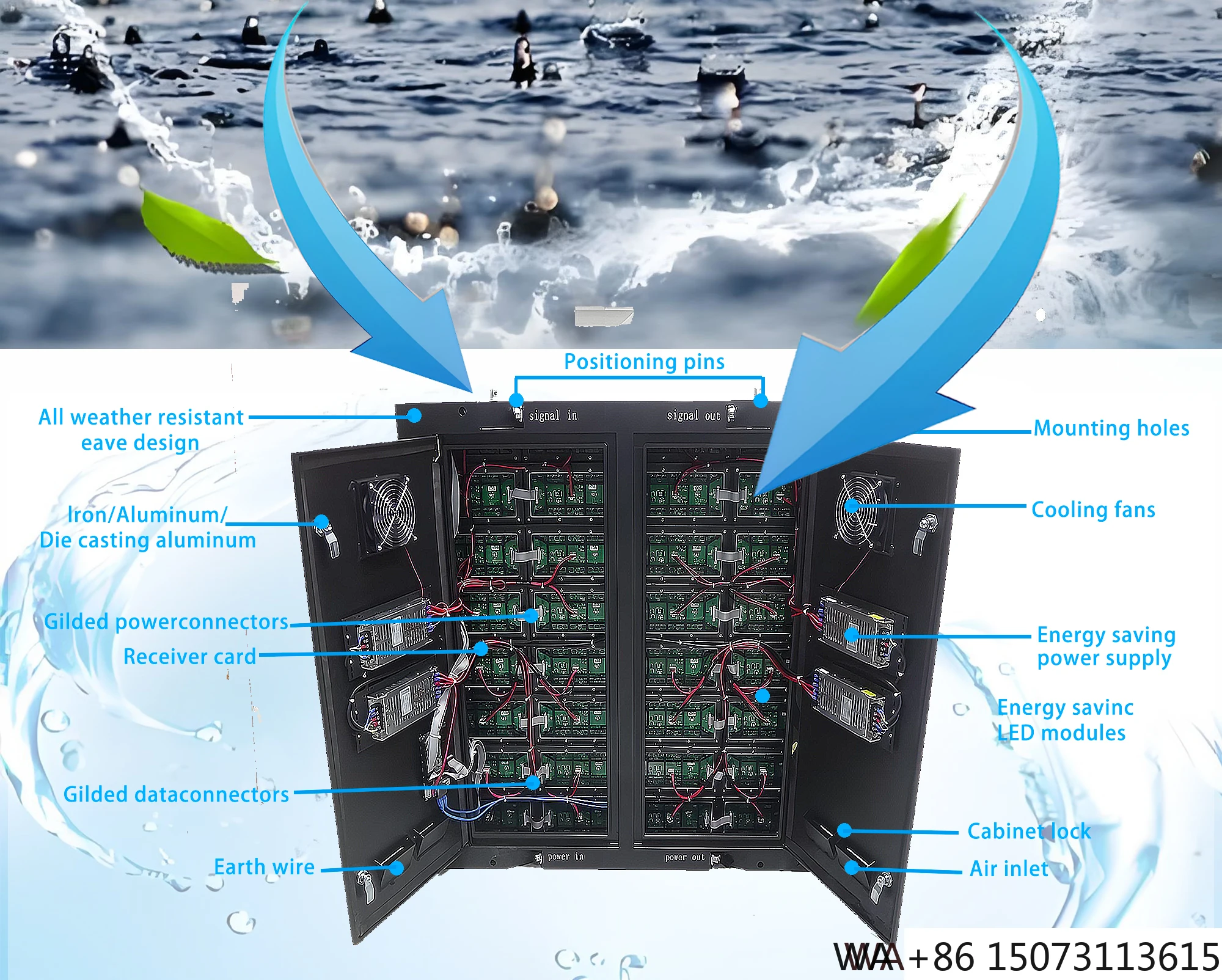 شاشة LED خارجية P2.5 SMD - حاوية الصفائح المعدنية المضادة للتآكل لمحاور Plazas والنقل #1