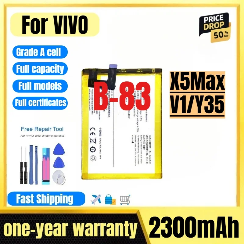 B-83 for VIVO X5Max/V1/Y35 Mobile Phone Battery 0 Cycle High Quality High Capacity  Replacement Bateria Grade A Cell with Tools