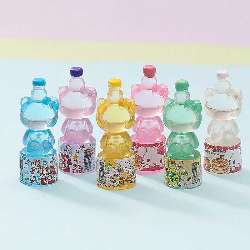 10 stücke Anime Hallo Kitty meine Melodie 3d Desktop-Ornamente Dekor kawaii kt verwandeln Flasche kreative Telefon Fall Haarnadel Zubehör