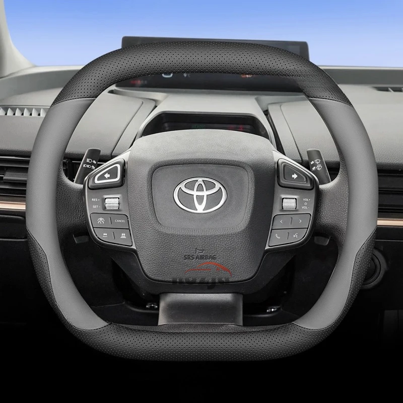 

Leather Car Steering Wheel Cover for Toyota BZ3 2022 2023 2024 2025 Steering Covers Interior Accessories