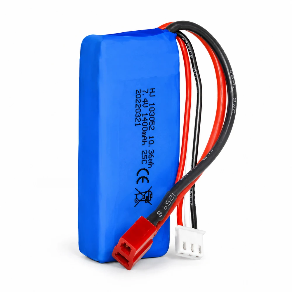 103052 7,4V 1400mAh 25C 2S LiPo Akku Wiederaufladbare RC-Batterie für Wltoys A959-B A969-B A979-B K929-B RC-Auto