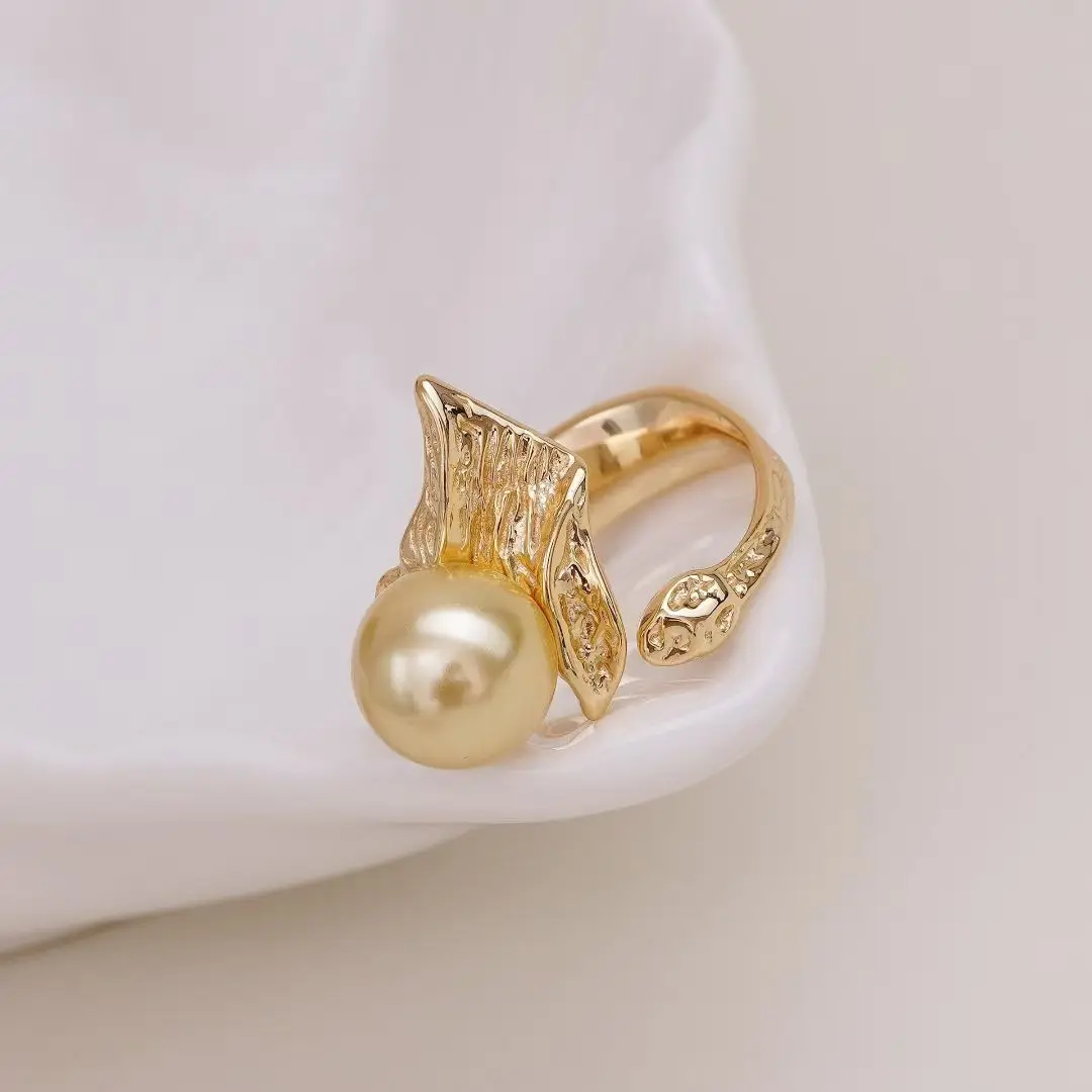 S925 Sterling Silver Adjustable Finger Ring Mountings Base Setting Findings Jewelry Components for 7-8mm Pearls 3pcs/lot