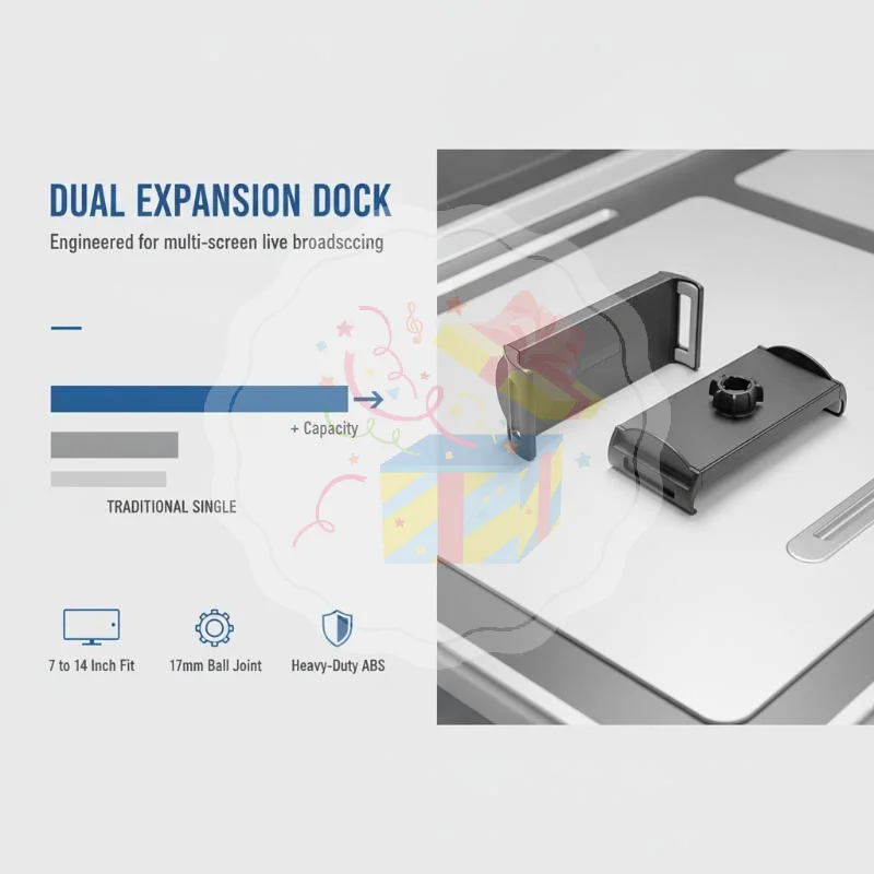 1Pcs Wide Compatibility Tablet Phone Holder Clamp Clip for 17mm Ball Head Base Bracket Car Desk Stand Accessories