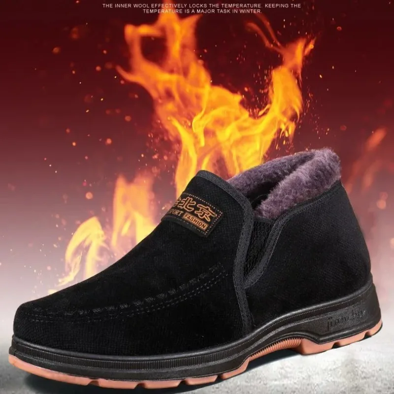 

Men's Cotton Shoes Winter Plush Warm Snow Boots Outdoor Non-slip Platform Boot Thickened Plush High Top Boots Winter Ankle Boots