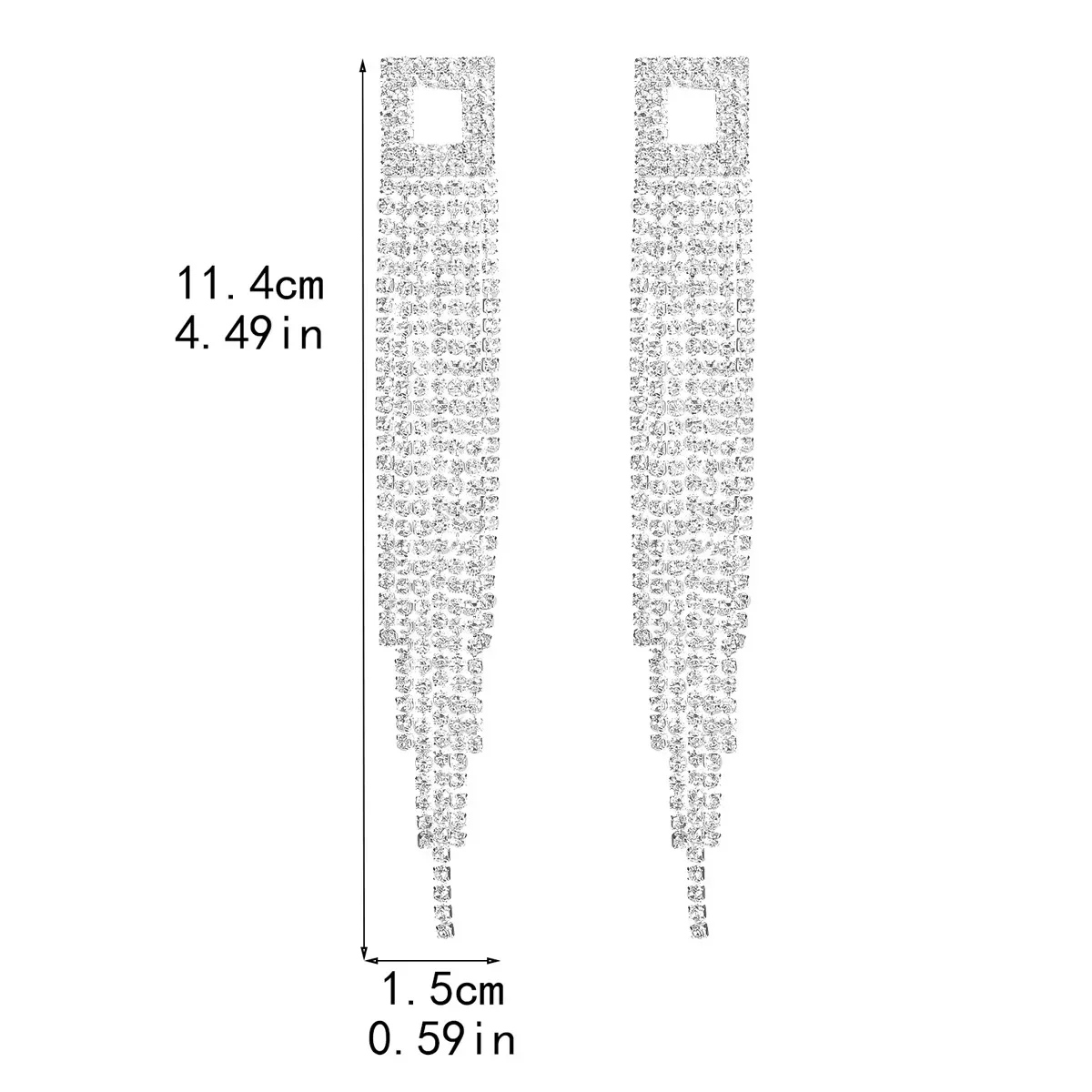 FYUAN Long Tassel Rhinestone Drop Earrings for Women AB Gold Silver Color Crystal Dangle Earring Party Wedding Jewelry