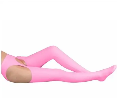 Couleur chair/gris/rose/vert/bleu ciel Spandex femmes ceinture serrée Sexy Zentai bas Halloween fête Cosplay Zentai costume