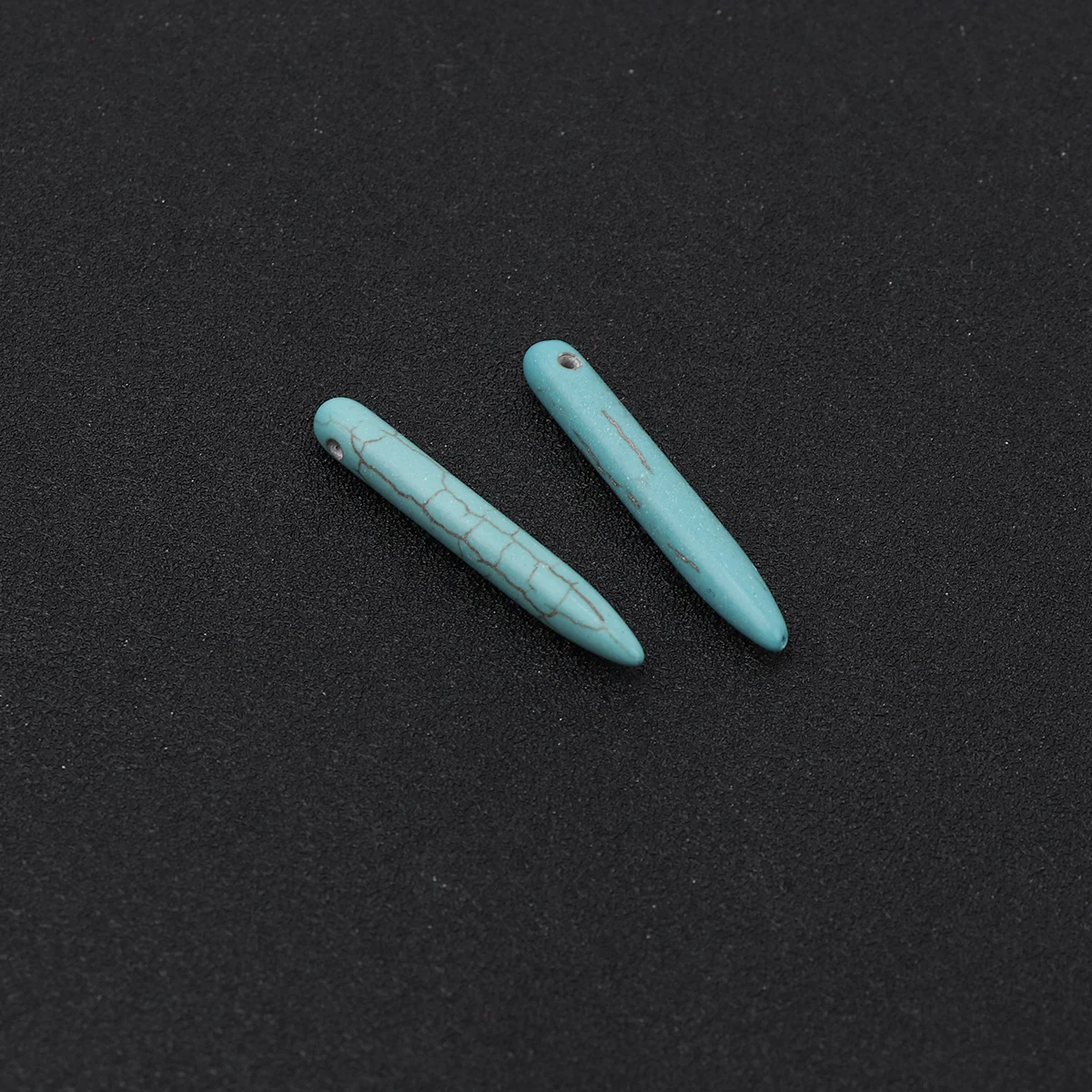 

100Pcs Turquoise Colored Stone Beads Needle Shape Grain Design DIY Jewelry Making Beads Creative Craft Accessories for Necklace