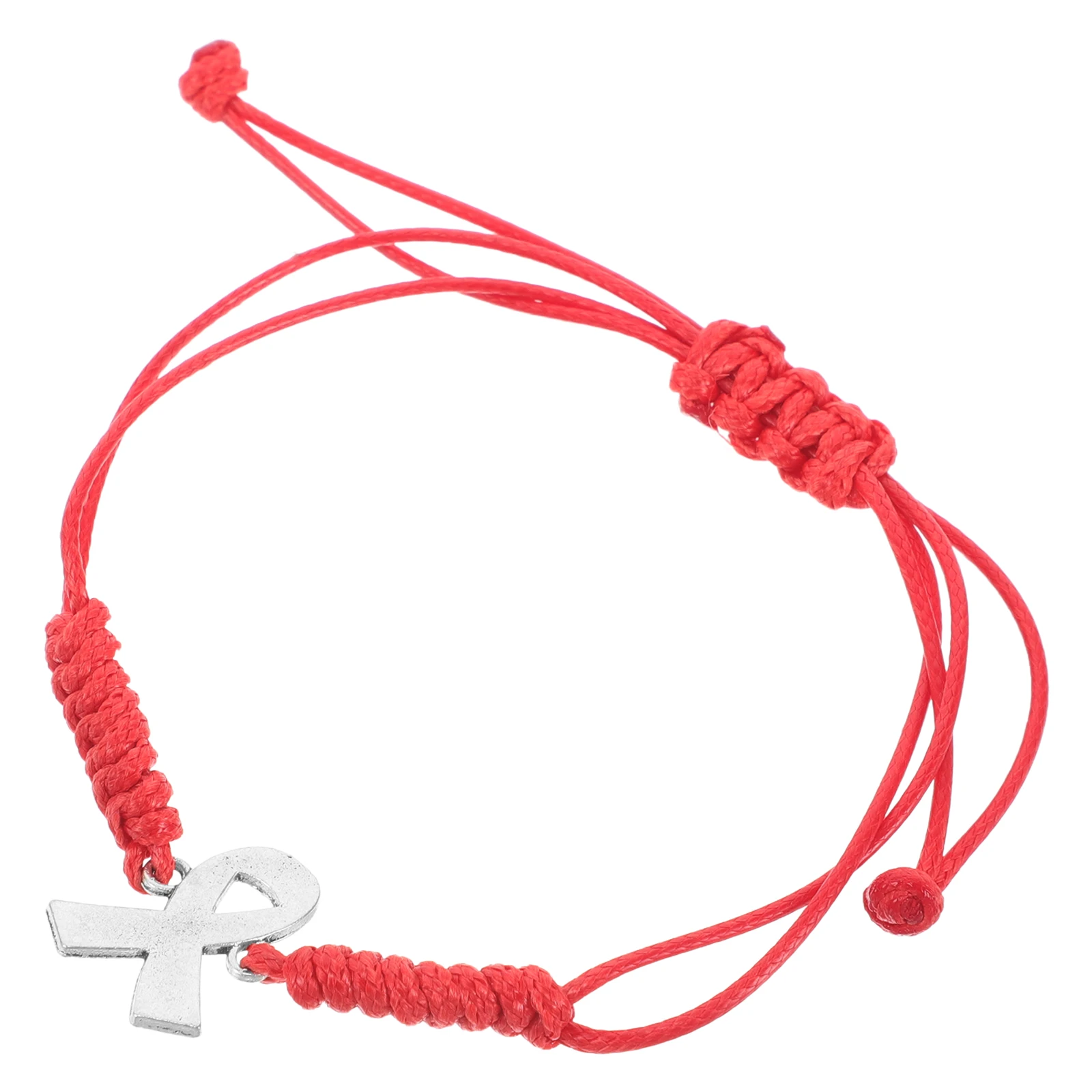 Bransoletka na świadomość zdrowia piersi dla kobiet, ręcznie robiona wstążka, lekka pielęgnacja medyczna, poliester, stop, czerwona wstążka.