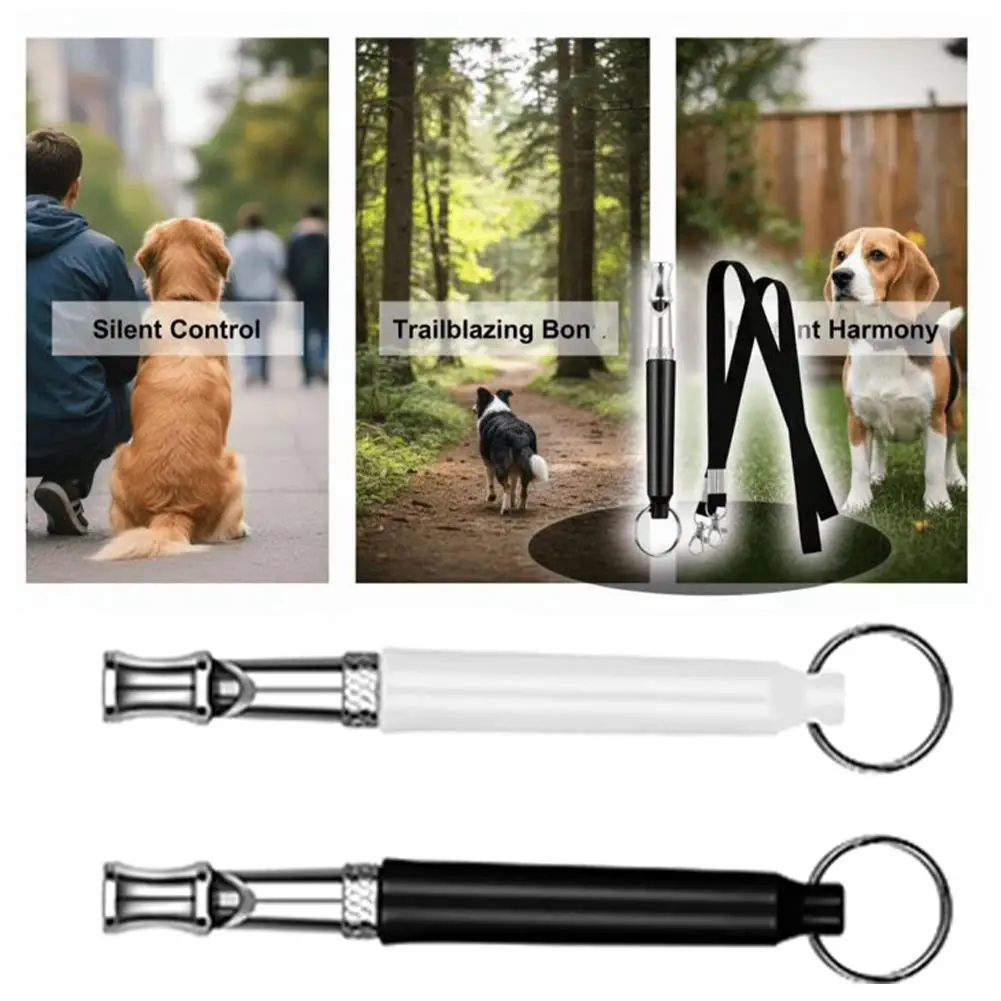 Dog Training Whistle with Lanyard Adjustable High Frequency Sound for Stop Barking Professional Pet Obedience Tool