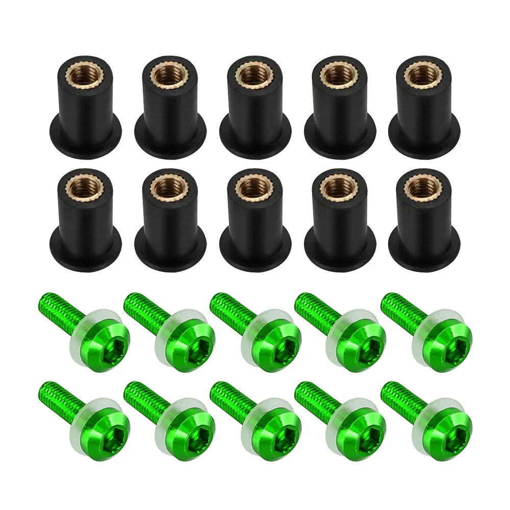 5MM 10PCS Windshield Screw FOR Kawasaki GTR KLE KLV 250 400 500 1000 1400 J300 LAKOTA 300 Fairing Bolts Nuts Kit Accessories