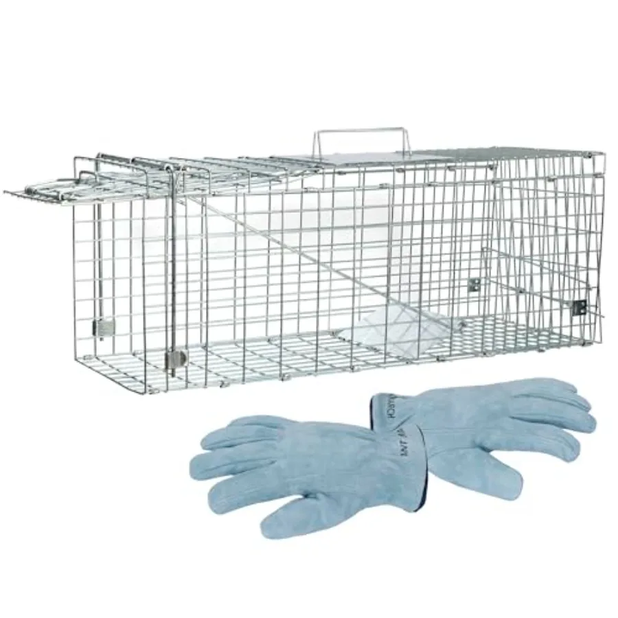

Live Animal Cage Trap 24"x8.5"x7.5'' Steel Humane Release Rodent Cage for Stray Cat, Rabbits, Squirrel, Mole, Gopher, Chicken,
