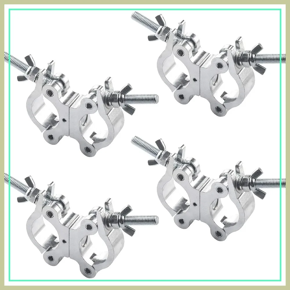 Twist Paired Aluminum C-clamp Scaffolding Heavy Duty Truss Clamps Adjustable 40-52mm 4pack Silver
